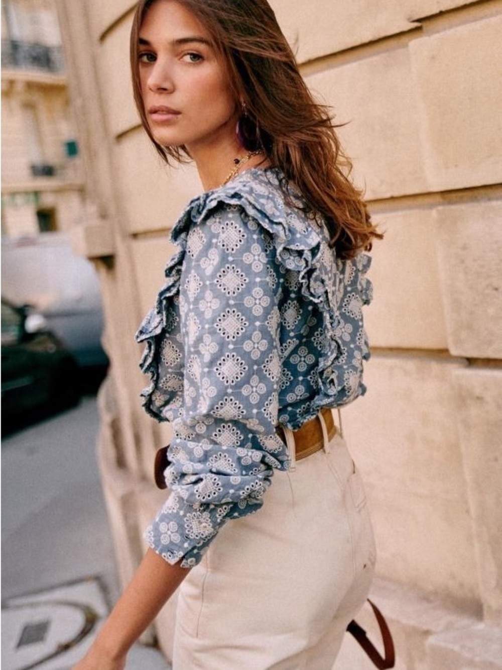 Sezane chemise angele imprime fleurs blouse EU34